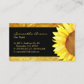 Cartes de visite de tournesol de l'or moderne (Dos)