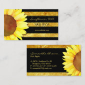Cartes de visite de tournesol de l'or moderne (Devant / Derrière)