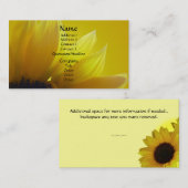Cartes de visite de tournesol personnalisez le Car (Devant / Derrière)