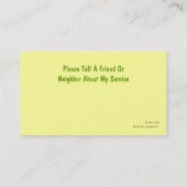 Cartes de visite de travailleur social (Dos)