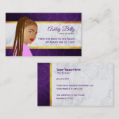 Cartes de visite de tresseuse de cheveux (Devant / Derrière)