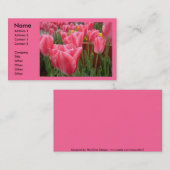 Cartes de visite de tulipes roses (Devant / Derrière)