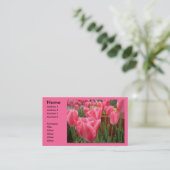 Cartes de visite de tulipes roses (Debout devant)