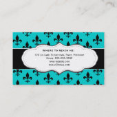 Cartes de visite de turquoise/Teal Fleur de Lis (Dos)
