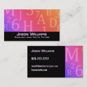 Cartes de visite de tuteur de l'anglais et de (Devant / Derrière)