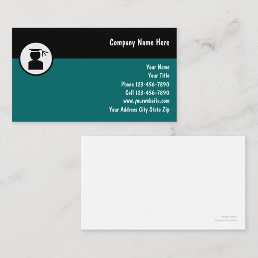Cartes de visite de tutorat (Devant / Derrière)