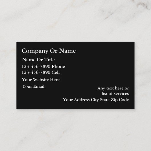 Cartes de visite de tutorat simples (Dos)