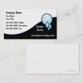 Cartes de visite de tuyauterie (Devant / Derrière)