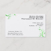 Cartes de visite de typographie de feuille de (Dos)