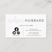 Cartes de visite de typographie élégants (Dos)