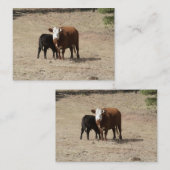 Cartes de visite de vache et de bébé (Devant / Derrière)