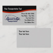 Cartes de visite de véhicules de transport de taxi (Devant / Derrière)