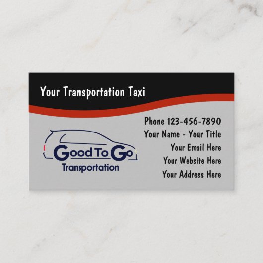 Cartes de visite de véhicules de transport de taxi (Devant)