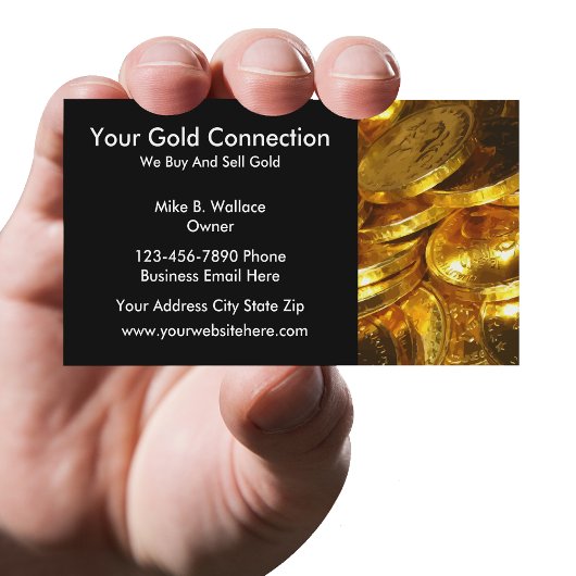 Cartes de visite de vente d'or