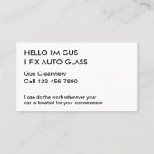 Cartes de visite de verre automatique (Dos)