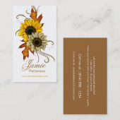 Cartes de visite de verticale de fleur d'automne (Devant / Derrière)