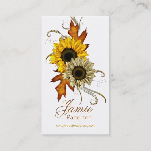 Cartes de visite de verticale de fleur d'automne (Devant)