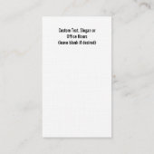 Cartes de visite de verticale de logo de (Dos)