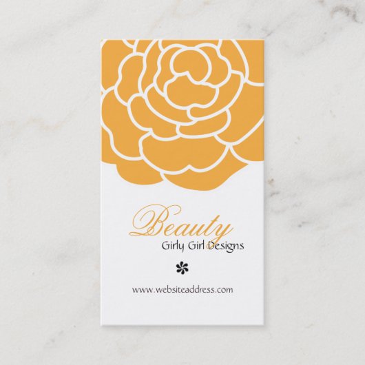 Cartes de visite de verticale de rose d'orange (Devant)
