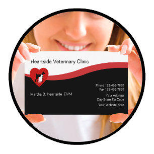 Cartes de visite de vétérinaire de soin des