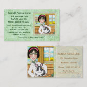 Cartes de visite de vétérinaire et de lapin (Devant / Derrière)