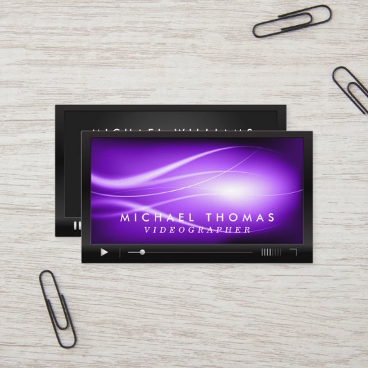 Cartes de visite de Videographer (Devant/Arrière en situation)