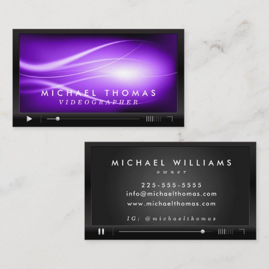 Cartes de visite de Videographer (Devant / Derrière)