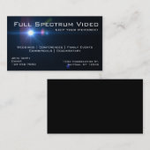 Cartes de visite de Videographer (Devant / Derrière)