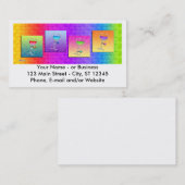 CARTES DE VISITE de vin d'art de bruit (Devant / Derrière)