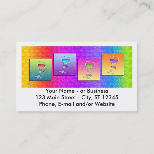 CARTES DE VISITE de vin d'art de bruit (Devant)