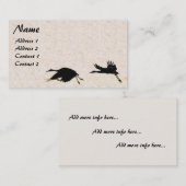 Cartes de visite de vol de faune d'oiseau de grue (Devant / Derrière)