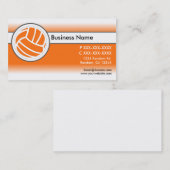 Cartes de visite de volley-ball blanc orange (Devant / Derrière)