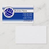 Cartes de visite de volley-ball bleu blanc (Devant / Derrière)