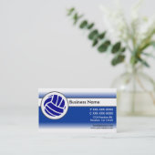 Cartes de visite de volley-ball bleu blanc (Debout devant)