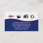 Cartes de visite de voyage (Dos)