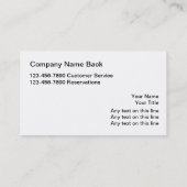 Cartes de visite de voyage d'autobus (Dos)