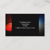 Cartes de visite de Weatherization (Dos)