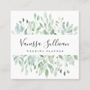 Cartes de visite de wedding planner de verdure