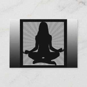 Cartes de visite de yoga de méditation noir et bla