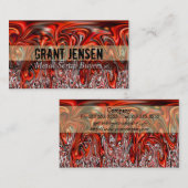 Cartes de visite débordants d'un rouge ardent en (Devant / Derrière)