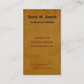 Cartes de visite d'échelle brûlés (Dos)