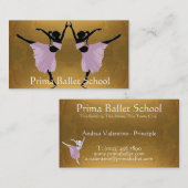 cartes de visite d'école de ballet ou de danse (Devant / Derrière)