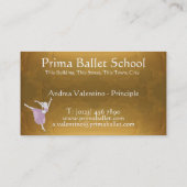 cartes de visite d'école de ballet ou de danse (Dos)