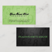 Cartes de visite d'économiste (Devant / Derrière)