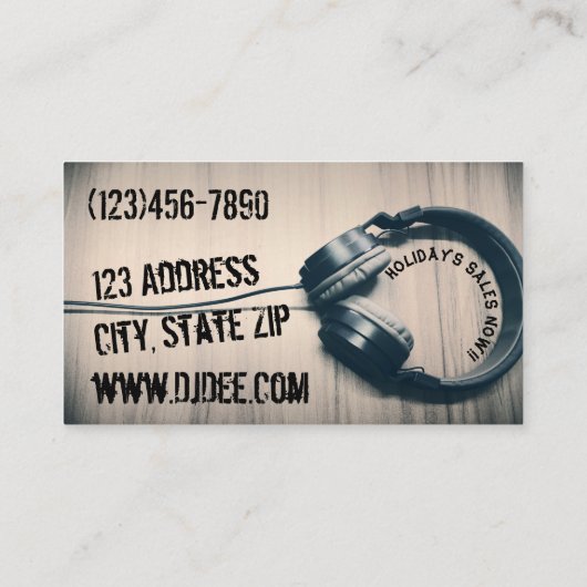 Cartes de visite d'écouteurs du DJ (Dos)