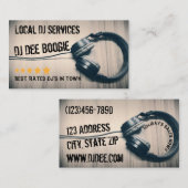 Cartes de visite d'écouteurs du DJ (Devant / Derrière)