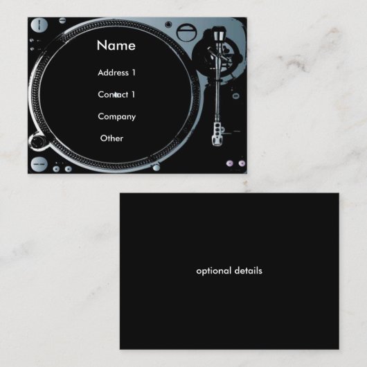 Cartes de visite Deejay (Devant / Derrière)