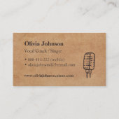 Cartes de visite d'effet de texture de microphone (Dos)