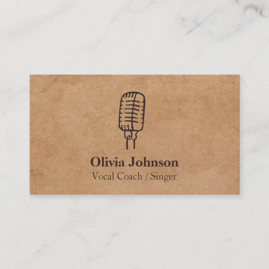 Cartes de visite d'effet de texture de microphone (Devant)