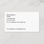 Cartes de visite D'Église Et De Prière (Dos)